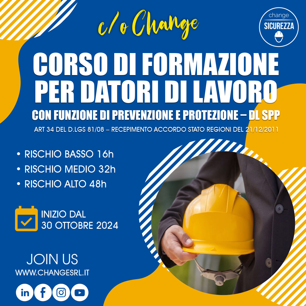 30 OTT / CORSO DATORI DI LAVORO in avvio a MODENA