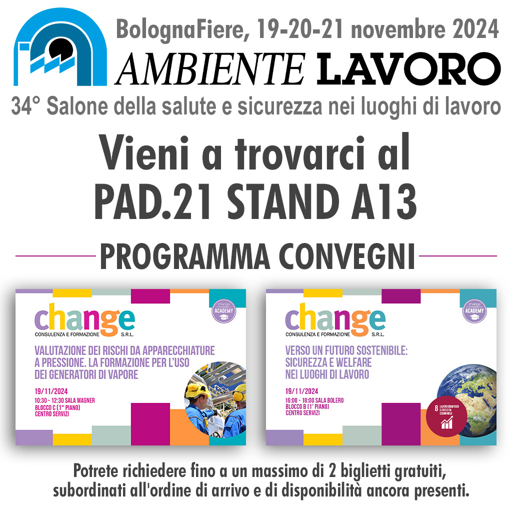 Change in Fiera Ambiente Lavoro 2024 - PAD.21 STAND A13